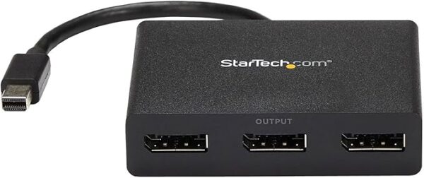 StarTech.com 3-Port Multi Monitor Adapter - Mini DisplayPort to DisplayPort MST Hub, Dual 4K30Hz & 1x 1080p - Video Splitter for Extended Desktop Mode on Windows Only - mDP 1.2 to 3x DP